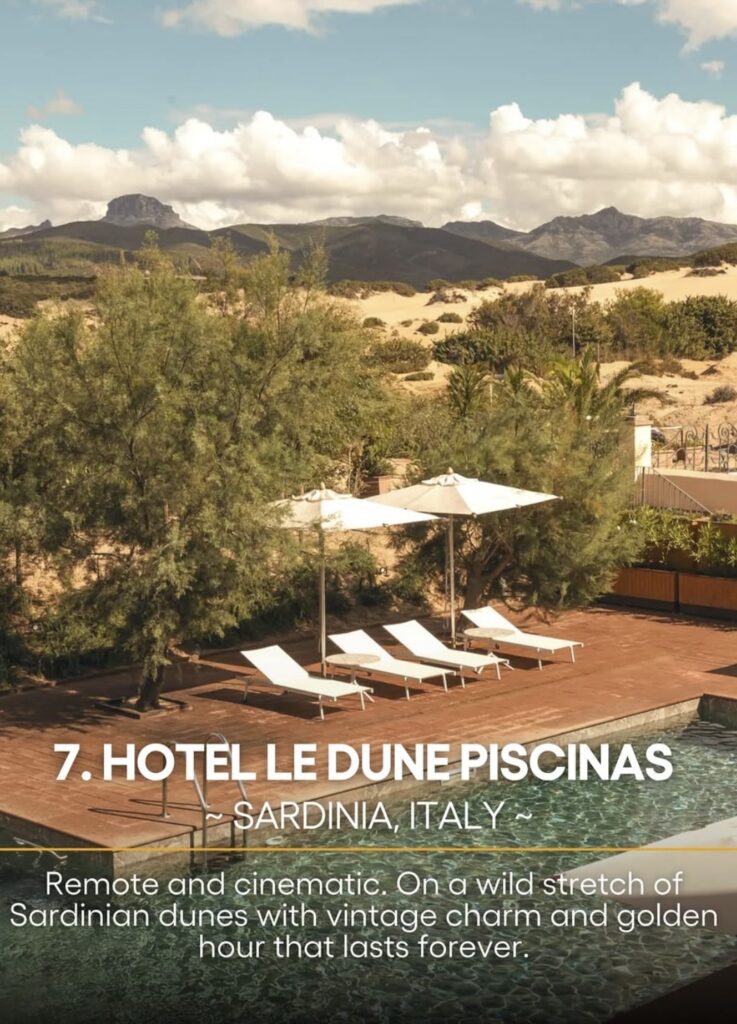 Greece Leads Global List of Best New Beach Hotels for 2025 Hotel De Lune Piscinas Sardinia Itaky